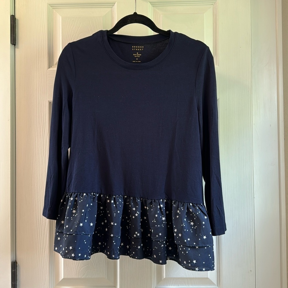 Kate Spade Brooke Street Peplum Top Size Medium